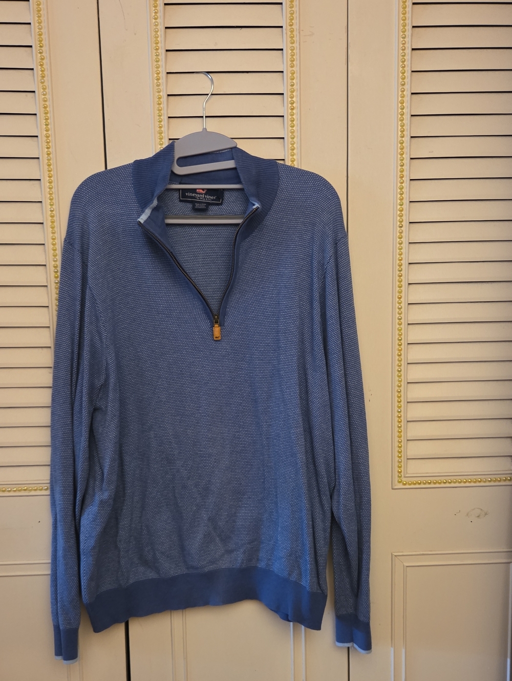 Vineyard Vines Men's Light Blue Quarter-Zip Pullover